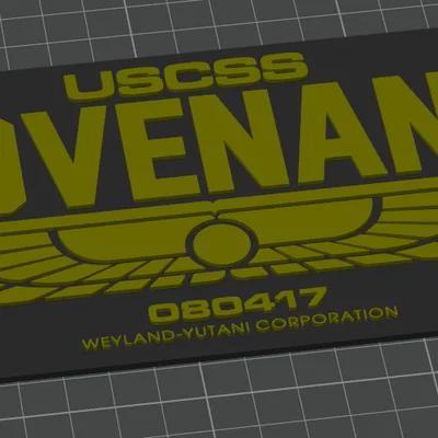 Mô hình 3D bảng tên USCSS Covenant Weyland-Yutani độc đáo