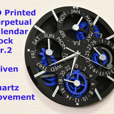 Đồng hồ cơ Perpetual Calendar 3D - Phiên bản 2