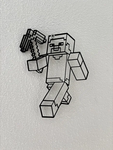 Mô hình treo tường Minecraft Steve (2D Wall Art) in 3D siêu đẹp - Image 1