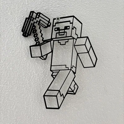 Mô hình treo tường Minecraft Steve (2D Wall Art) in 3D siêu đẹp