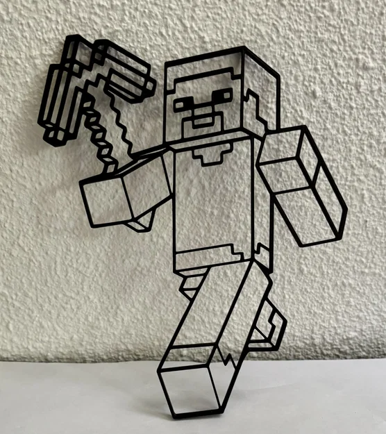 Mô hình treo tường Minecraft Steve (2D Wall Art) in 3D siêu đẹp - Image 2