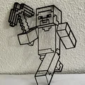 Mô hình treo tường Minecraft Steve (2D Wall Art) in 3D siêu đẹp - Thumbnail 2