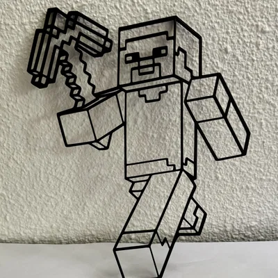 Mô hình treo tường Minecraft Steve (2D Wall Art) in 3D siêu đẹp