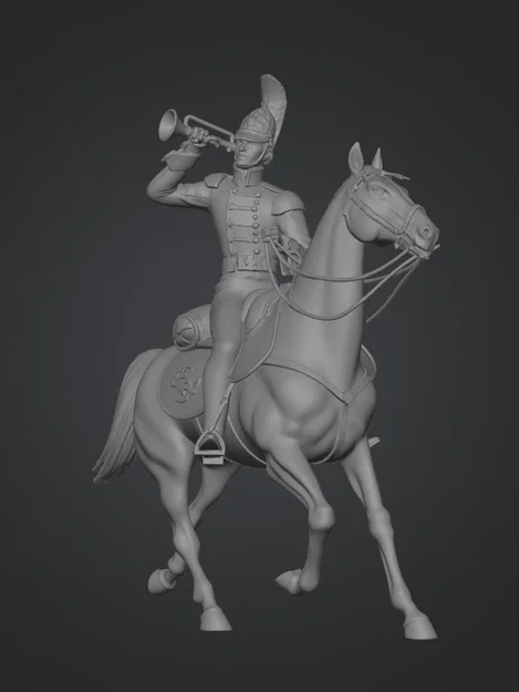 Mô hình 3D Kỵ sĩ Thổi kèn Trung đoàn Moscow Dragoon tuyệt đẹp - Image 1
