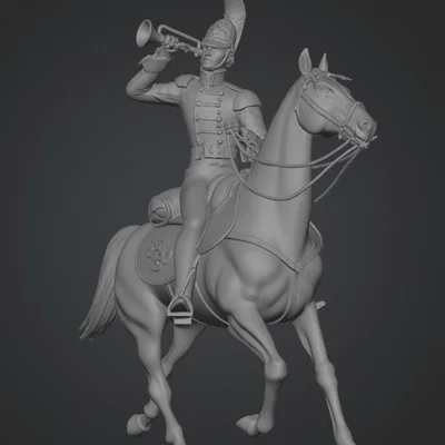 Mô hình 3D Kỵ sĩ Thổi kèn Trung đoàn Moscow Dragoon tuyệt đẹp