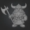 Mô hình chú lùn chiến binh Viking Horned-Helm Dwarf in 3D - Thumbnail 1