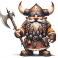 Mô hình chú lùn chiến binh Viking Horned-Helm Dwarf in 3D - Thumbnail 2