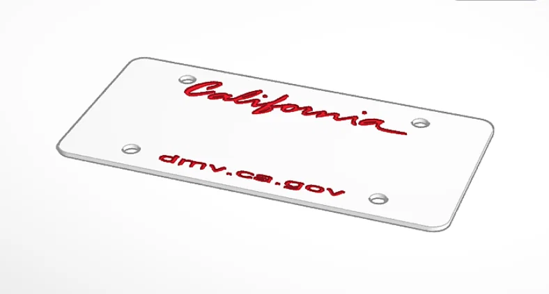 Mẫu biển số xe California 3D - Tùy biến dễ dàng với công nghệ in 3D - Image 1
