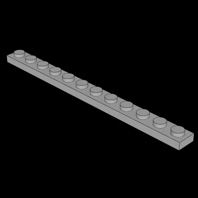 Thanh gạch nối Lego 1x12 Plate - Mẫu in 3D tương thích hoàn hảo
