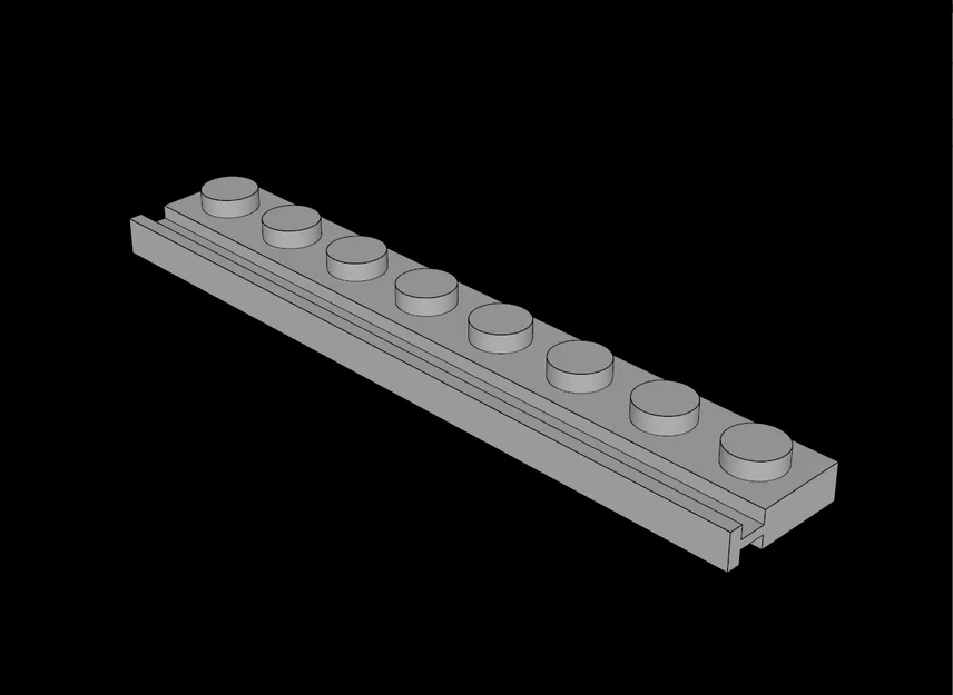 Tấm lắp ghép 1x8 tương thích LEGO có rãnh trượt in 3D - Image 1
