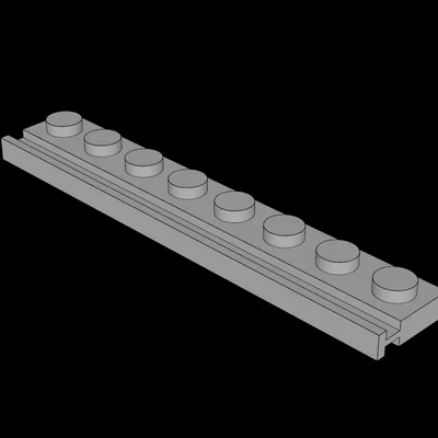 Tấm lắp ghép 1x8 tương thích LEGO có rãnh trượt in 3D
