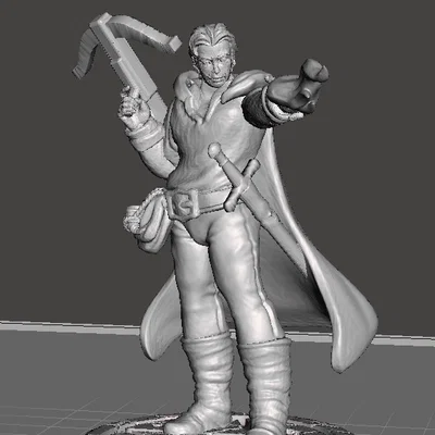 Mô hình Human Warlock cầm nỏ 3D mini cho game Dungeons & Dragons