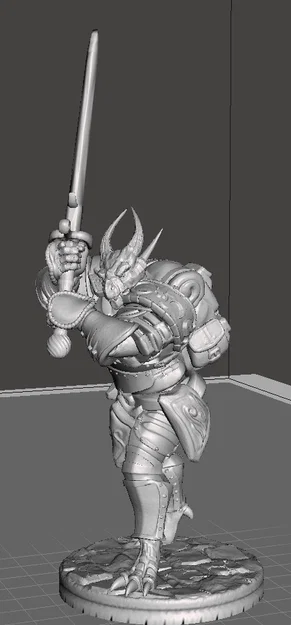Mô hình chiến binh Bronze Dragonborn cầm đại kiếm in 3D - Image 1