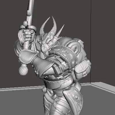 Mô hình chiến binh Bronze Dragonborn cầm đại kiếm in 3D