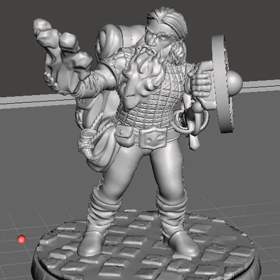 Mô hình Dwarf Druid cho game nhập vai Dungeons & Dragons
