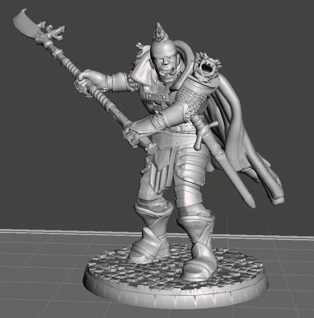Mô hình chiến binh Half-Orc cầm giáo Glaive (Miniature for Tabletop) - Image 2