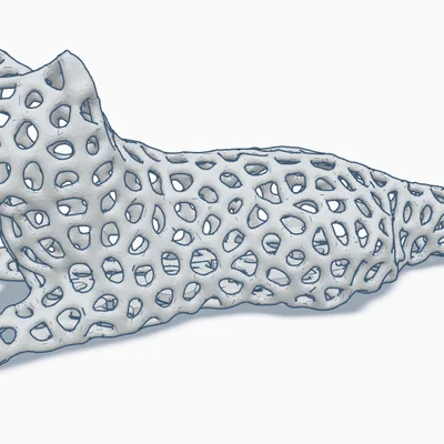 Mô hình chú mèo Voronoi độc đáo cho người yêu in 3D
