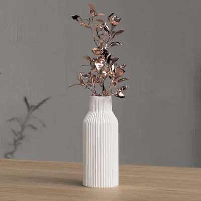 Mẫu in 3D bình hoa Ribbed Vase trang trí phong cách hiện đại
