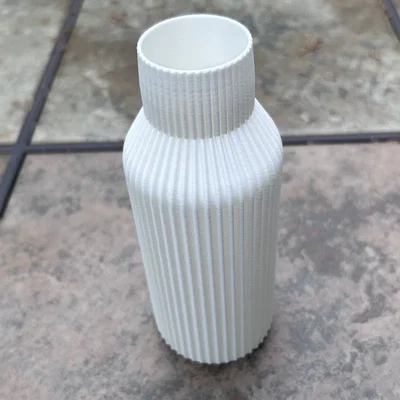 Mẫu in 3D bình hoa Ribbed Vase trang trí phong cách hiện đại