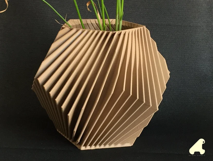 Chậu hoa/cây Dodecahedron – Sọc chéo (POT DE FLEURS - PLANTES DODECADRE-RAYURES OBLIQUES) - Image 1