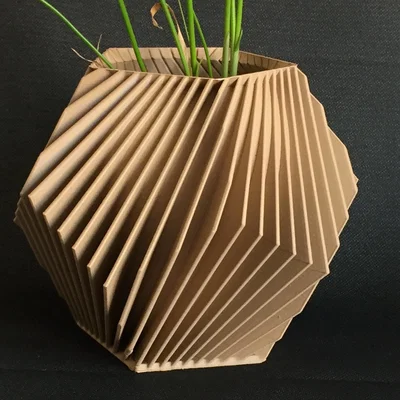 Chậu hoa/cây Dodecahedron – Sọc chéo (POT DE FLEURS - PLANTES DODECADRE-RAYURES OBLIQUES)