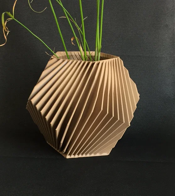 Chậu hoa/cây Dodecahedron – Sọc chéo (POT DE FLEURS - PLANTES DODECADRE-RAYURES OBLIQUES) - Image 2