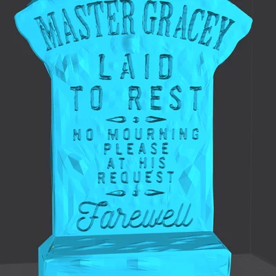 Mô hình 3D bia mộ Master Gracey từ Haunted Mansion