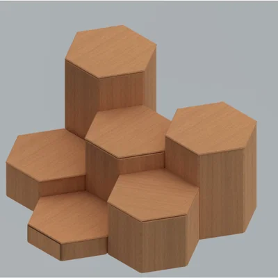 Bộ bệ trưng bày và khay lưu trữ hình lục giác in 3D thông minh