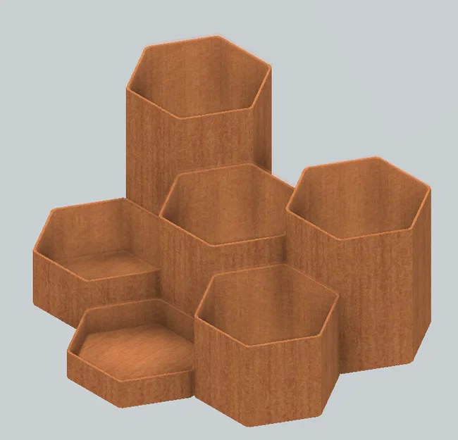 Bộ bệ trưng bày và khay lưu trữ hình lục giác in 3D thông minh - Image 2