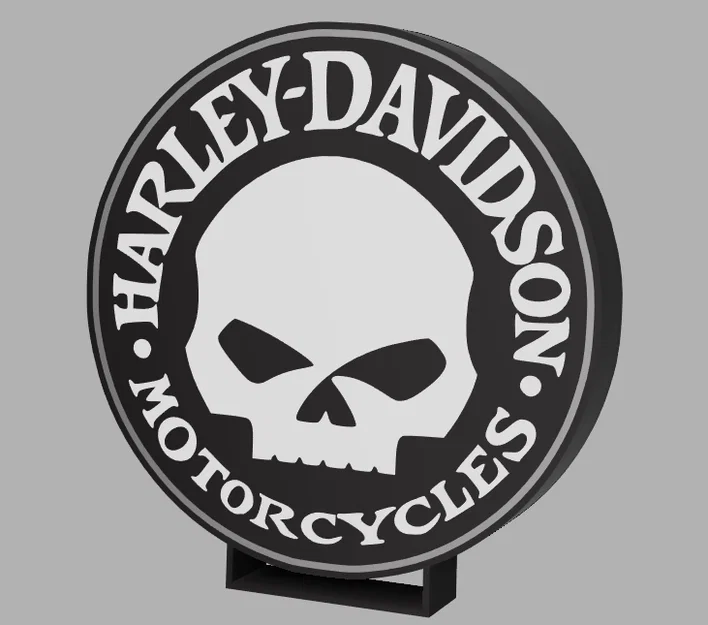 LightBox - Harley Davidson Skull - Image 1