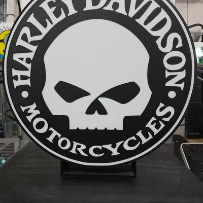 LightBox - Harley Davidson Skull