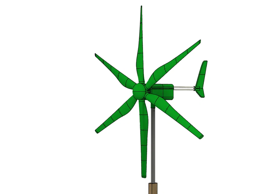 Tua-bin gió 6 cánh variable pitch tham số (2,7m) – kèm STEP files - Image 1
