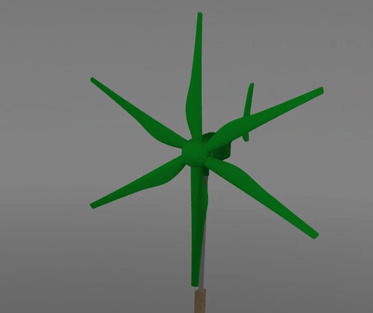 Tua-bin gió 6 cánh variable pitch tham số (2,7m) – kèm STEP files - Image 2