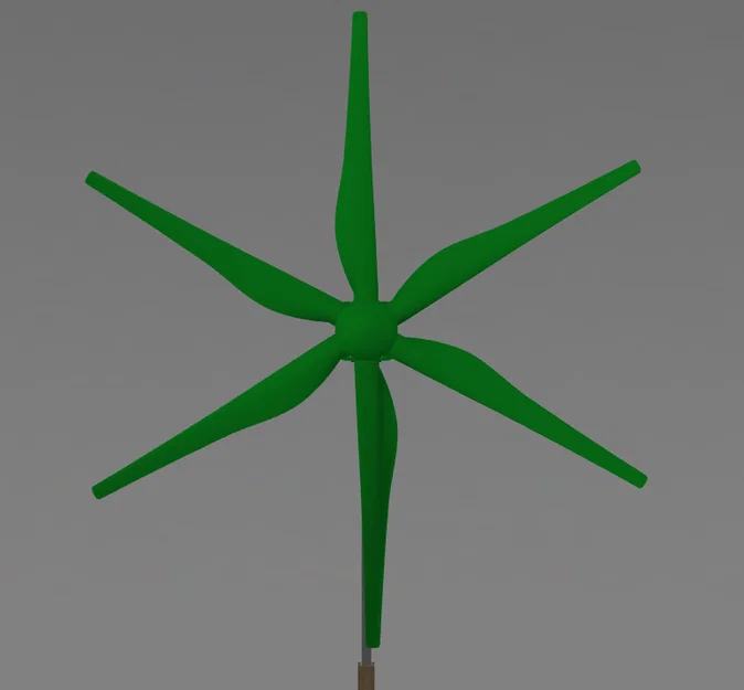 Tua-bin gió 6 cánh variable pitch tham số (2,7m) – kèm STEP files - Image 3