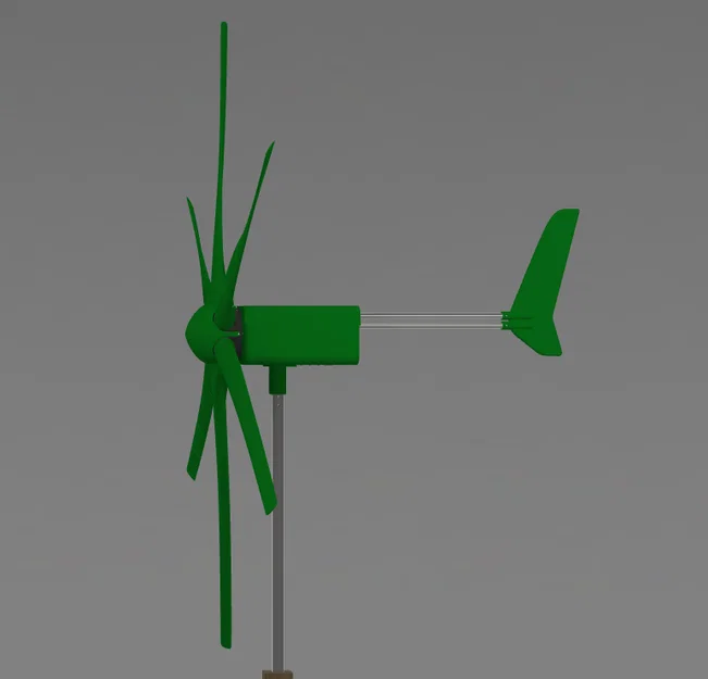 Tua-bin gió 6 cánh variable pitch tham số (2,7m) – kèm STEP files - Image 4