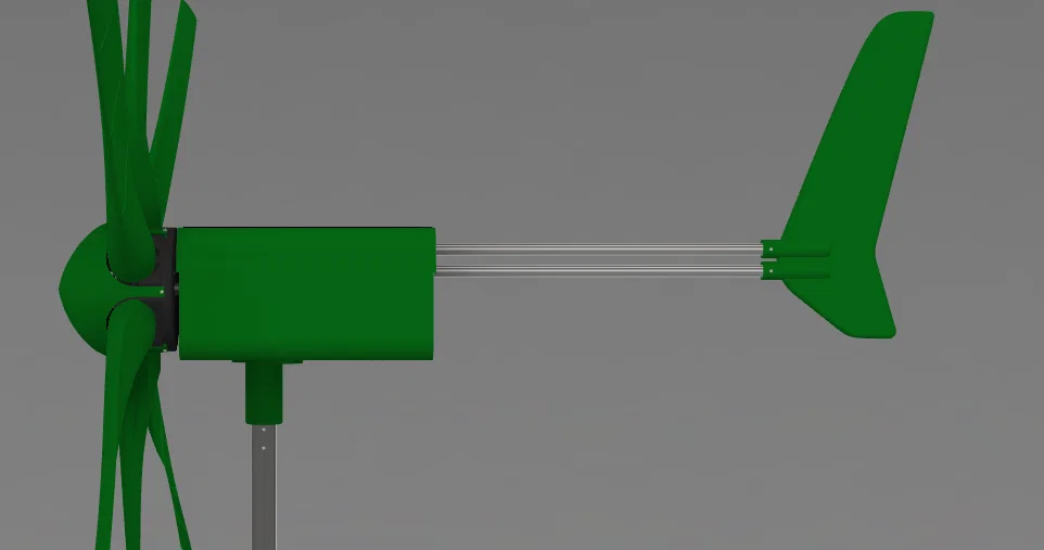Tua-bin gió 6 cánh variable pitch tham số (2,7m) – kèm STEP files - Image 5