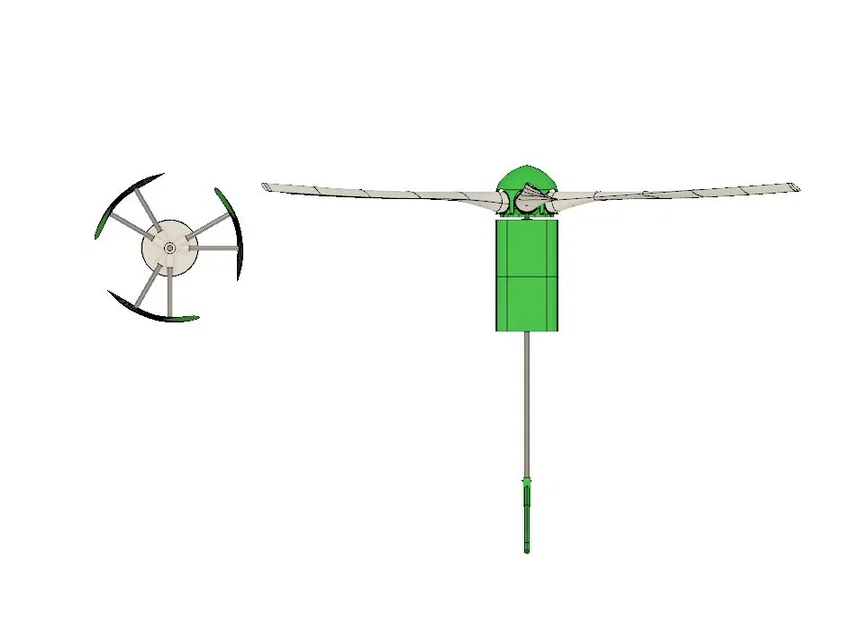 Tua-bin gió 6 cánh variable pitch tham số (2,7m) – kèm STEP files - Image 13