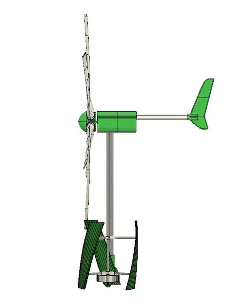 Tua-bin gió 6 cánh variable pitch tham số (2,7m) – kèm STEP files - Image 15