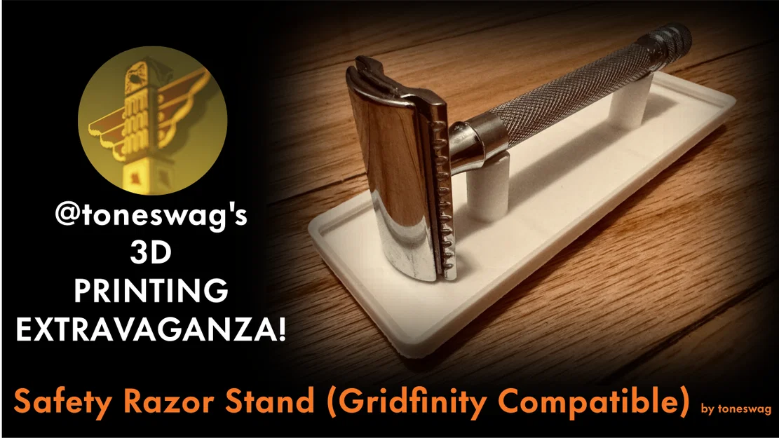 Gridfinity Safety Razor Stand (Kệ đỡ dao cạo an toàn) - Image 1