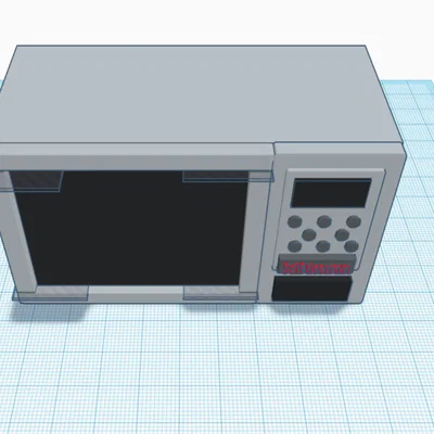 Mô hình lò vi sóng mini 3D cho nhà búp bê và trang trí