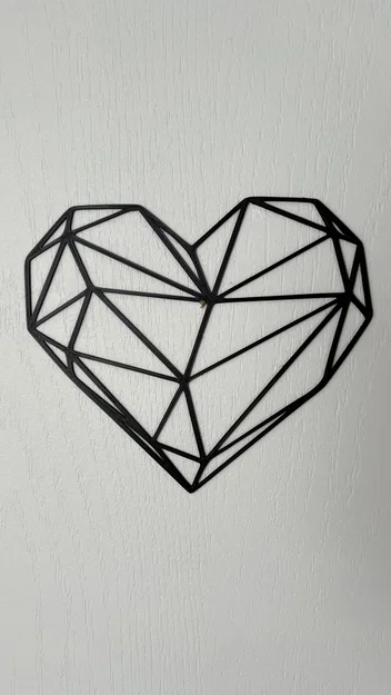 Mô hình trang trí tường trái tim hình học (Heart Wall Art #1) - Image 1