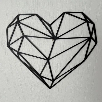 Mô hình trang trí tường trái tim hình học (Heart Wall Art #1)