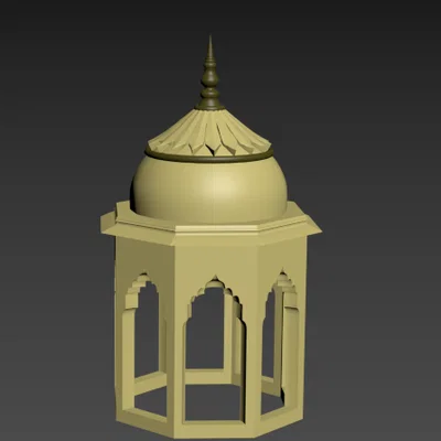 Mô hình kiến trúc tháp Hồi giáo Elegant Minaret in 3D đẹp mắt