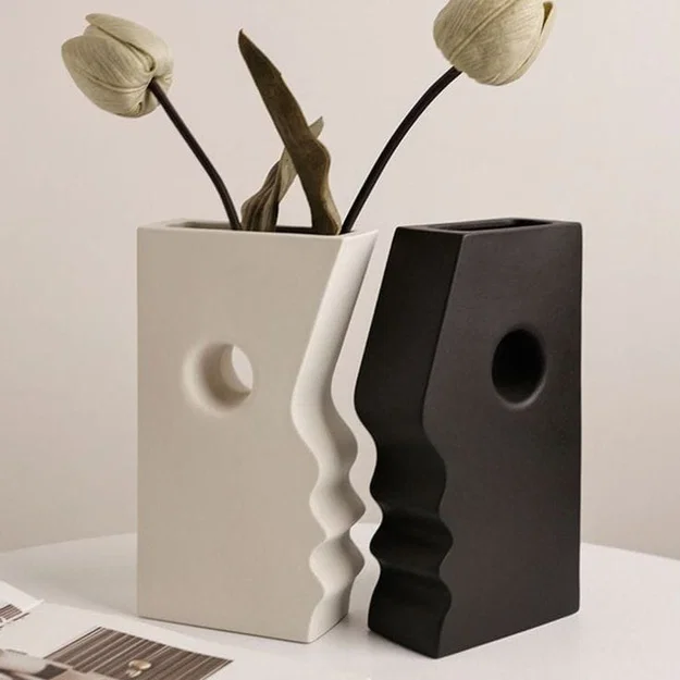 Mẫu lọ hoa nghệ thuật hình khuôn mặt in 3D sang trọng - Image 1