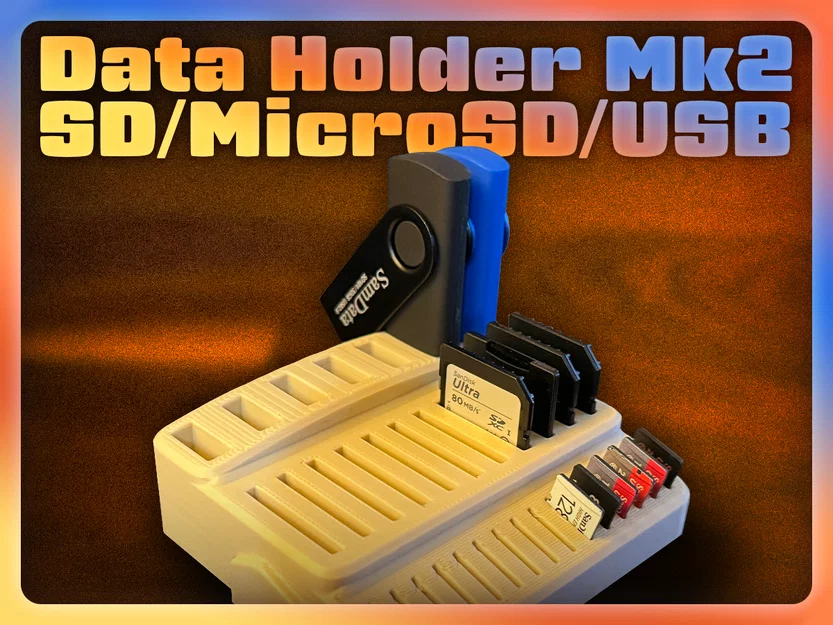 Khay Đựng Thẻ Nhớ SD, MicroSD và USB (Data Holder Mk2) Siêu Gọn - Image 1