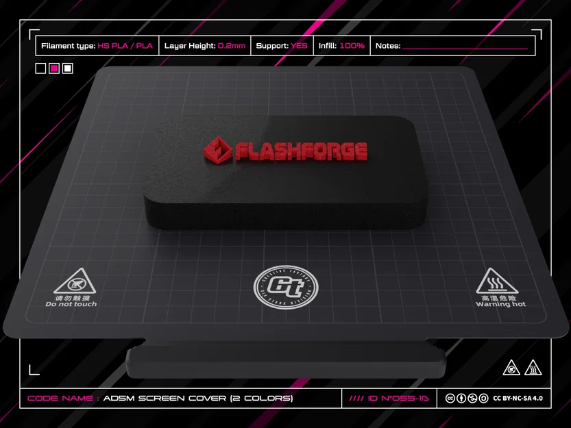 Nắp che màn hình FlashForge AD5M (có Logo + USB Support) - Image 1