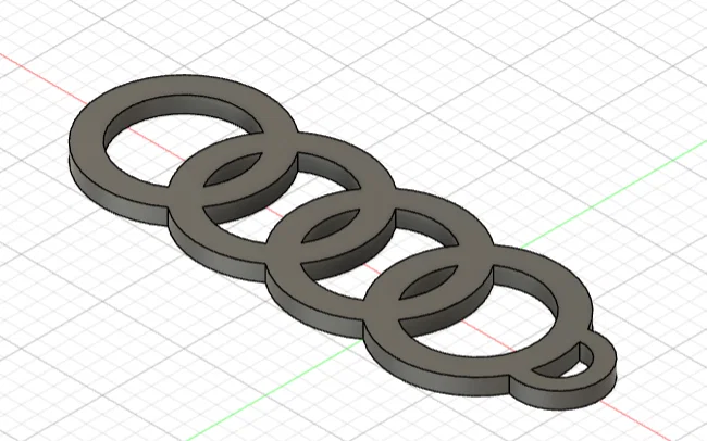 Móc khóa logo Audi thiết kế tối giản - File in 3D chất lượng - Image 1