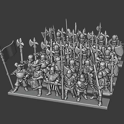 Warmaster Empire Halberdiers – Strip lính halberd Empire (10mm)