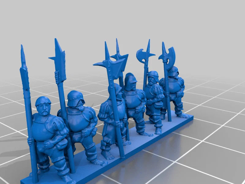 Warmaster Empire Halberdiers – Strip lính halberd Empire (10mm) - Image 2