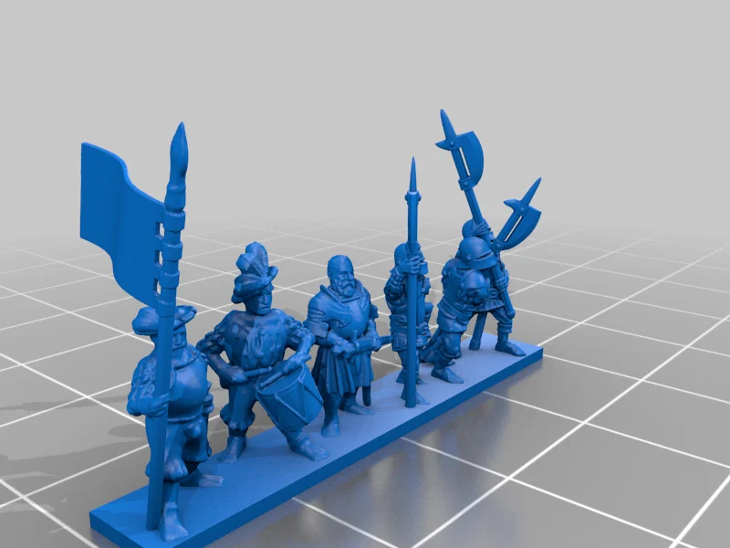 Warmaster Empire Halberdiers – Strip lính halberd Empire (10mm) - Image 5